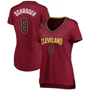 Cleveland Cavaliers Women's Dennis Schroder Fast Break Wine Jersey - Icon Edition