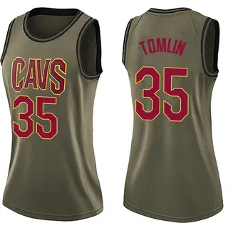 Cleveland Cavaliers Women's Nae'Qwan Tomlin Green Swingman Salute to Service Jersey