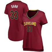 Cleveland Cavaliers Women's Olivier Sarr Fast Break Wine Jersey - Icon Edition